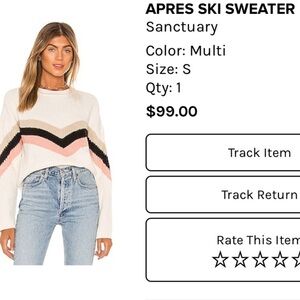 Anthropologie sweater Sanctuary APRES SKI‎ 1X XL XXL Multicolor REVOLVE pullover